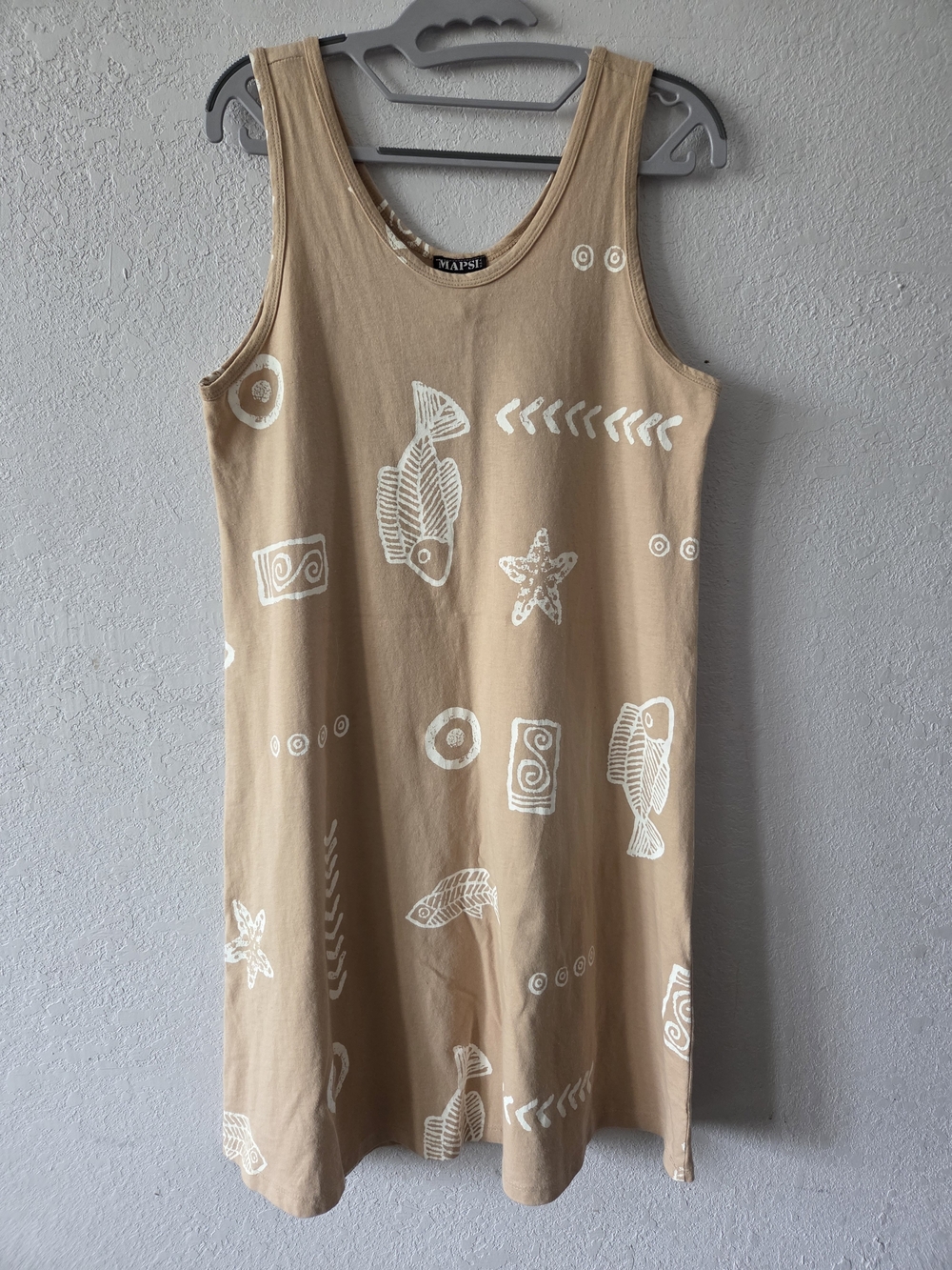 Vintage Beige Beach Vibes Dress